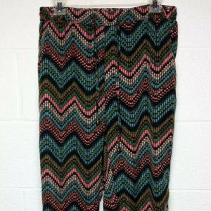 YA LOS ANGELES Zigzag Striped Crop JOGGER HAREM Pants LARGE R2103-11